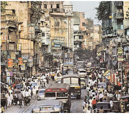 भारत के एक व्यस्त सड़क